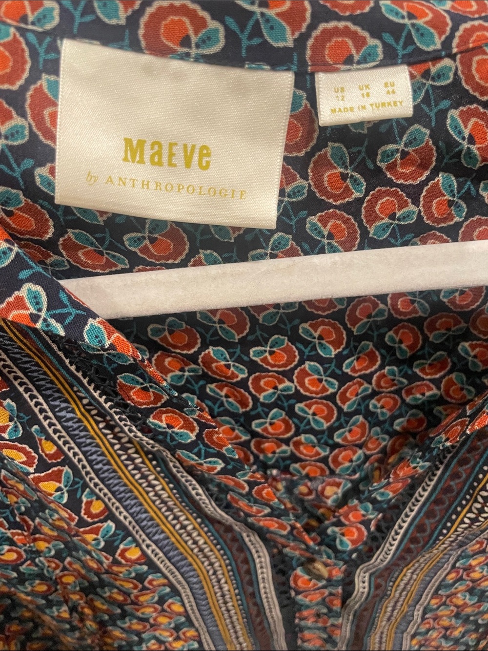 Anthropologie maeve top womens size 12 US , button up hooueeb - Picture 3 of 7